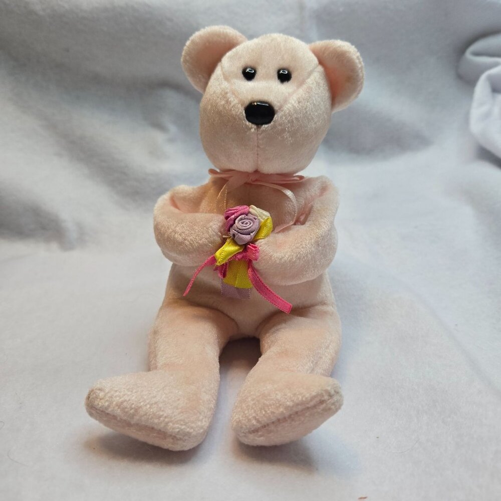 Ty‎ Beanie Baby Dear Bear 2003 Pink Plush Stuffed Animal Collectible 6”